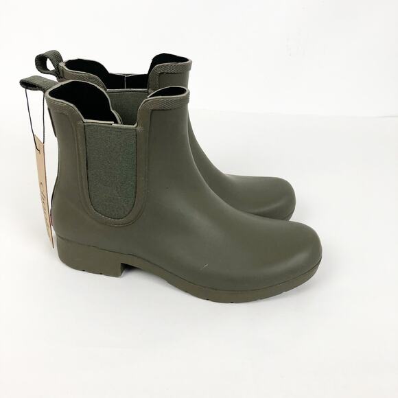Chooka Womens Eastlake Chelsea Rain Boots 6 Green Waterproof Ankle Bootie NWT - Picture 1 of 9